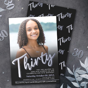 Convites Cor do folheto do script de aniversário de 30 anos