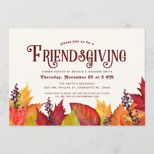 Convites Cor do Outono   Jantar de Ação de Graças entre Ami