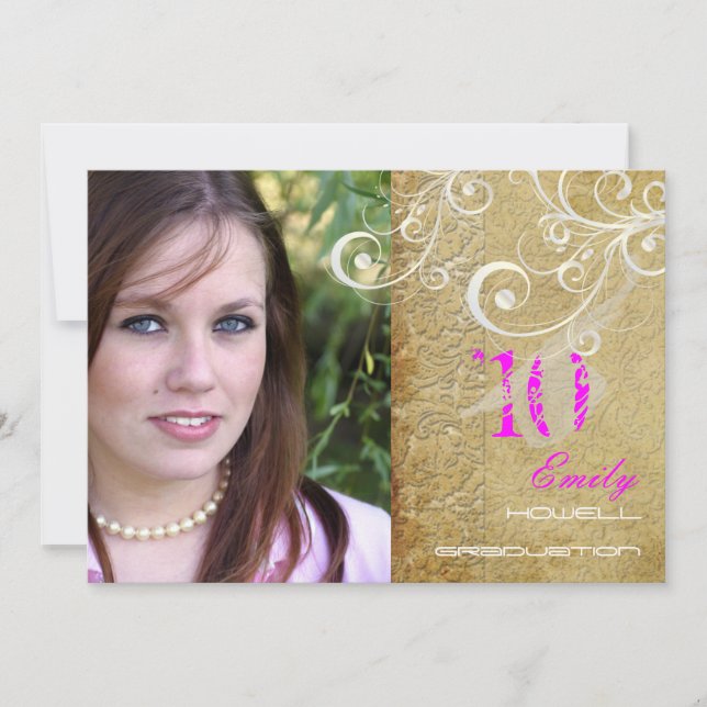 Convites Cor/Graduações de destaque personalizáveis do PixD (Frente)