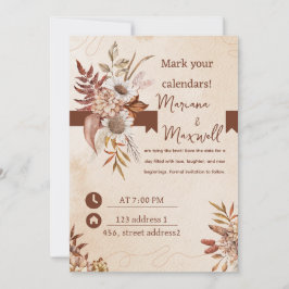 Convites Cor Marrom Floral