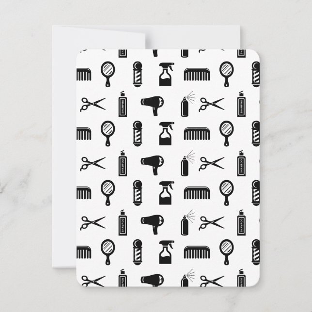 Convites COR PERSONALIZADA DO Padrão de Hairdresser de Salã (Frente)