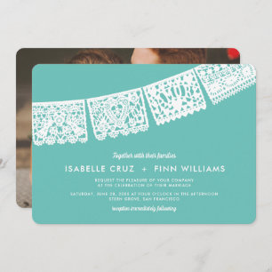 Convites Cor personalizada do papel moderno Picado + fotogr