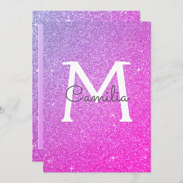 Convites Cor rosa-da-rosa - Leitura Monográfica Esmagadora  (Frente/Verso)