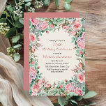 Convites Cor Verde Cor Verde Rosa 75º Aniversário<br><div class="desc">Cor de água verde rosa e horta elegante queda floral/convite de aniversário de outono para mulheres. Este convite foi feito para 75 anos, mas pode ser personalizado para qualquer pessoa de qualquer idade. Entre em contato comigo para obter assistência com suas personalizações ou para solicitar outros produtos Zazzle correspondentes ou...</div>