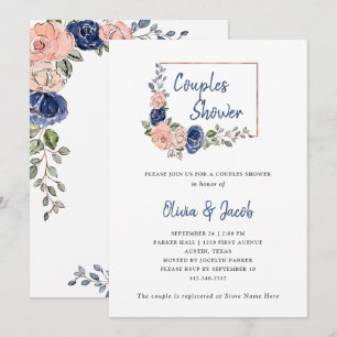 Convites Cora e o chá geométrico floral dos casais do