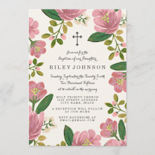 Convites Cora o baptismo do buquê