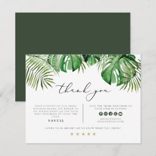Convites CoRA Tropical Beach Palm Small Business Obrigado