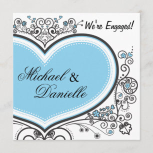 Convites Coração Azul