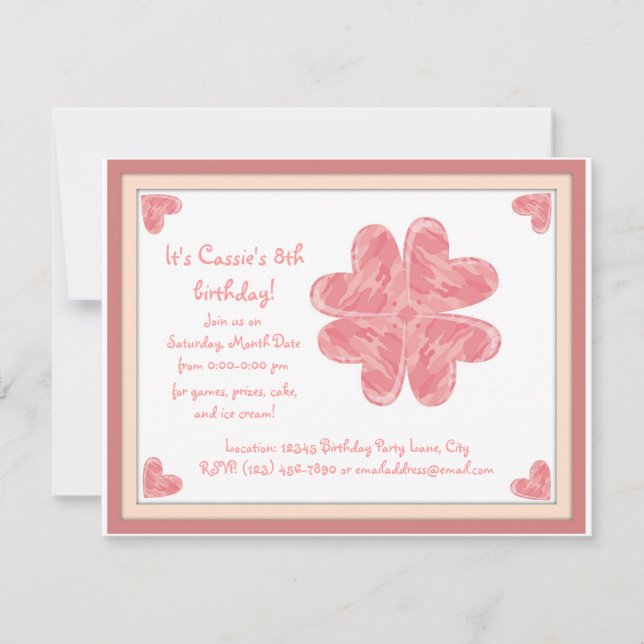 Convites Coração Camo (Frente)