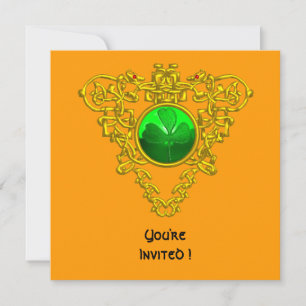 CONVITES CORAÇÃO CELTICA COM PARTIDO DE DIA DE SÃO PATRÍCIO