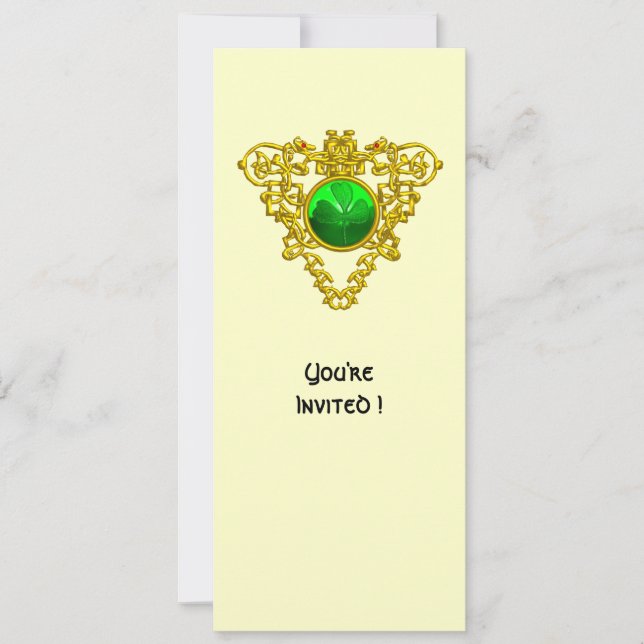 CONVITES CORAÇÃO CELTICA COM PARTIDO DE DIA DE SÃO PATRÍCIO (Frente)