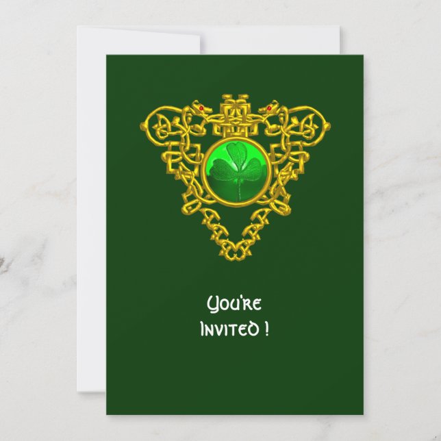 CONVITES CORAÇÃO CÉLTICO COM TREVO FESTA DO DIA DE SÃO PATR (Frente)