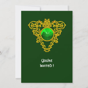 CONVITES CORAÇÃO CÉLTICO COM TREVO FESTA DO DIA DE SÃO PATR