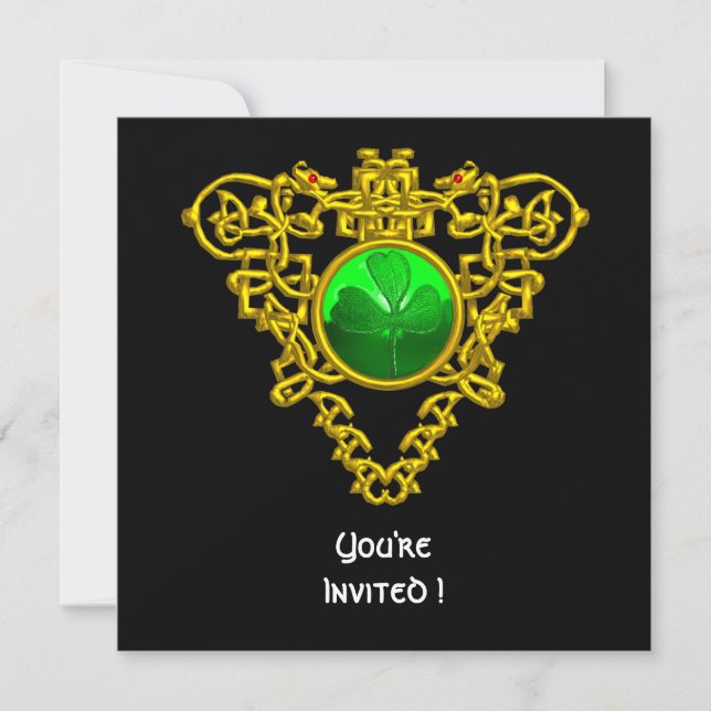 CONVITES CORAÇÃO CÉLTICO COM TREVO FESTA DO DIA DE SÃO PATR (Frente)