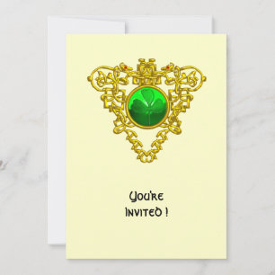CONVITES CORAÇÃO CÉLTICO COM TREVO FESTA DO DIA DE SÃO PATR