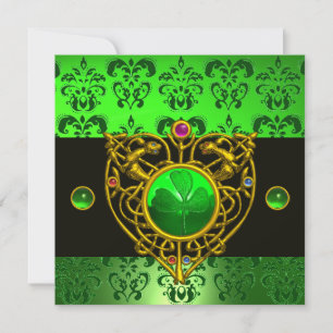 Convites CORAÇÃO CÉLTICO DO DIA DE SÃO PATRÍCIO Monograma e