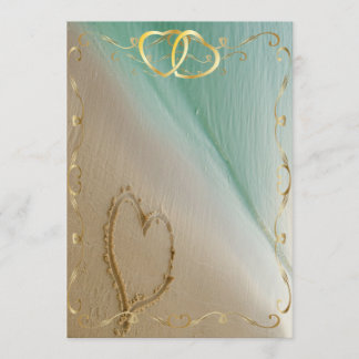 Convites Coração cinzelado na areia Invitation4