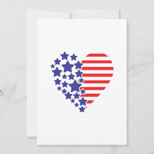 Convites Coração da Bandeira Patriótica Americana