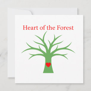 Convites Coração da Floresta Árvore do Amor Minimalista d