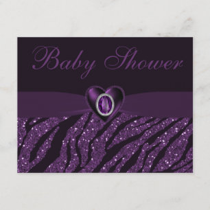 Convites Coração da jóia & chá de fraldas impressos do