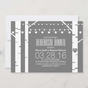 Convites Coração das árvores de vidoeiro & jantar de ensaio