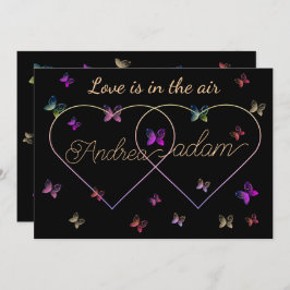 Convites coração das borboletas voadoras modernas