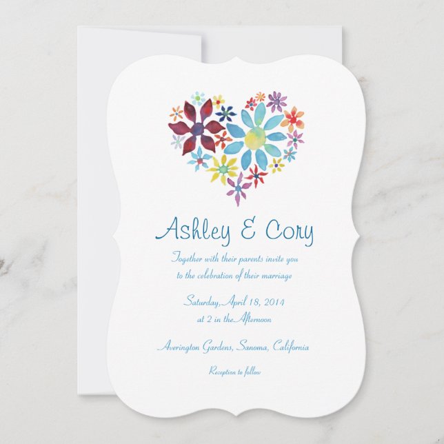 Convites Coração das Flores (Frente)