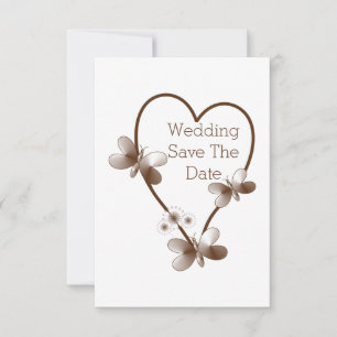 Convites Coração De Chocolate E Borboletas Salvem A Data