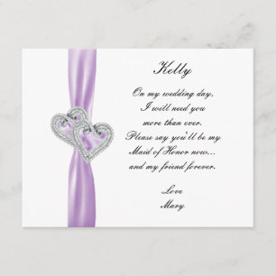Convites Coração de Diamante Casamento Roxo Dama de Honra C