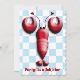 Convites Coração de Lagosta Lagosta Vermelha Cinto Lagosta