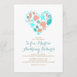 Convites Coração de Praia Náutica - Casamento de Tesouros O