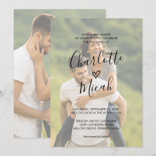 Convites Coração Desenhado à Mão  Foto Desbotada De Cas