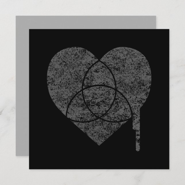 Convites coração do gráfico de gradação (Frente/Verso)