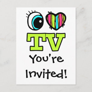 Convites Coração dos Olhos Brilhante Eu Adoro TV