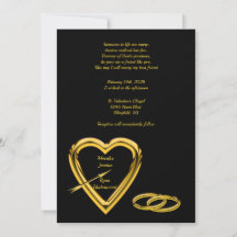 Coração e Anéis em Ouro sobre Casamento Moderno Pr