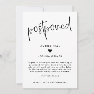Convites Coração e Caligrafia Casamento Adiado