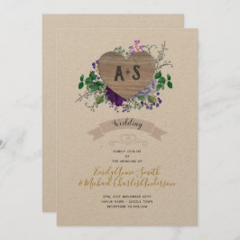 Convites Coração Eterno Casamento Azul Roxo