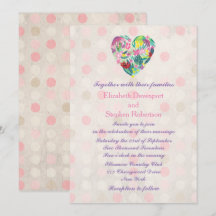 Coração Floral de Summery em Casamento Rosa e Verd