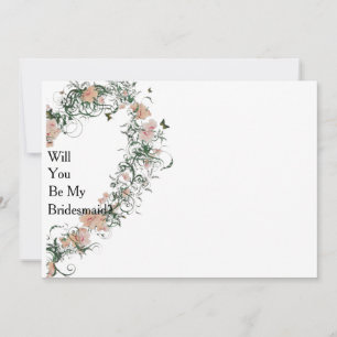 Convites Coração Floral Você Será Minha Bridesmaid Inv