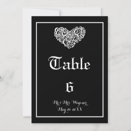 Convites Coração Giratório Casamento - Número da Mesa