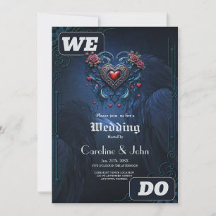 Convites Coração gótica de concepção artística constituída