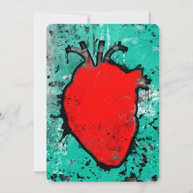 Convites coração grunge (Frente)