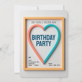 Convites Coração Moderno Minimalista Personalizado