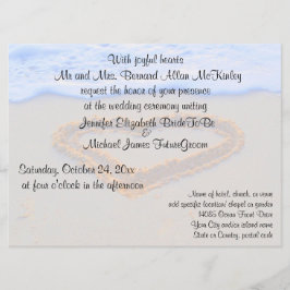 Convites Coração no casamento de praia da areia