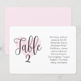 Convites Coração rosa-d'água. Gráfico de assentos de casame