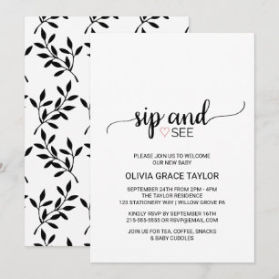 Convites Coração Rosa  Simples caligrafia preta