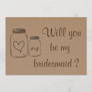 Convites Coração rústico de Masonjar você será minha d