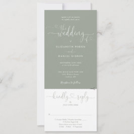 Convites Coração Sage Verde Tudo Em Um Casamento