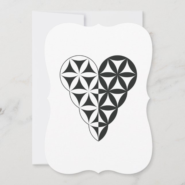 Convites Coração Sagrado - Coração da vida, Duplo Wh/Bl. (Frente)