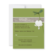 Coração Sangrando Marrom Verde Marfim RSVP Casamen